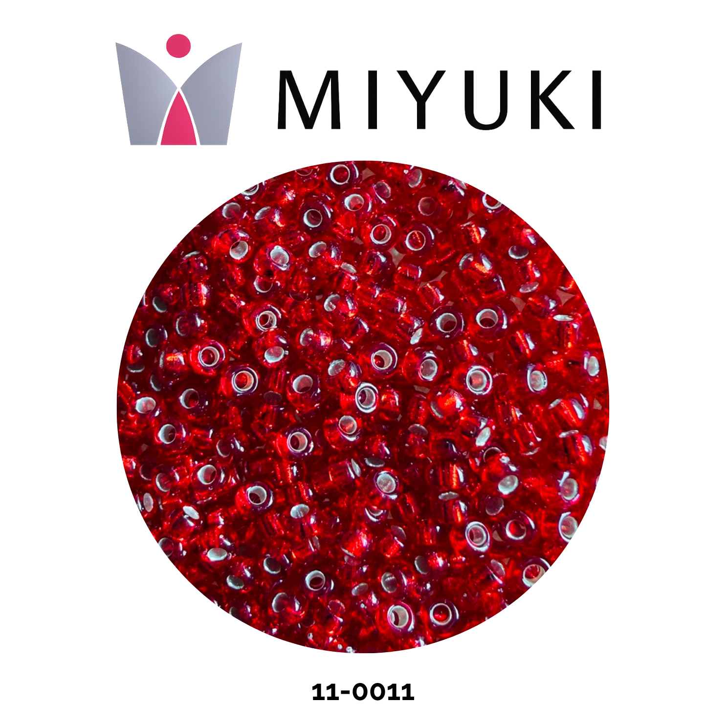 Miyuki Rocalla 11/0 11-0011 Silverlined Ruby Red 10g