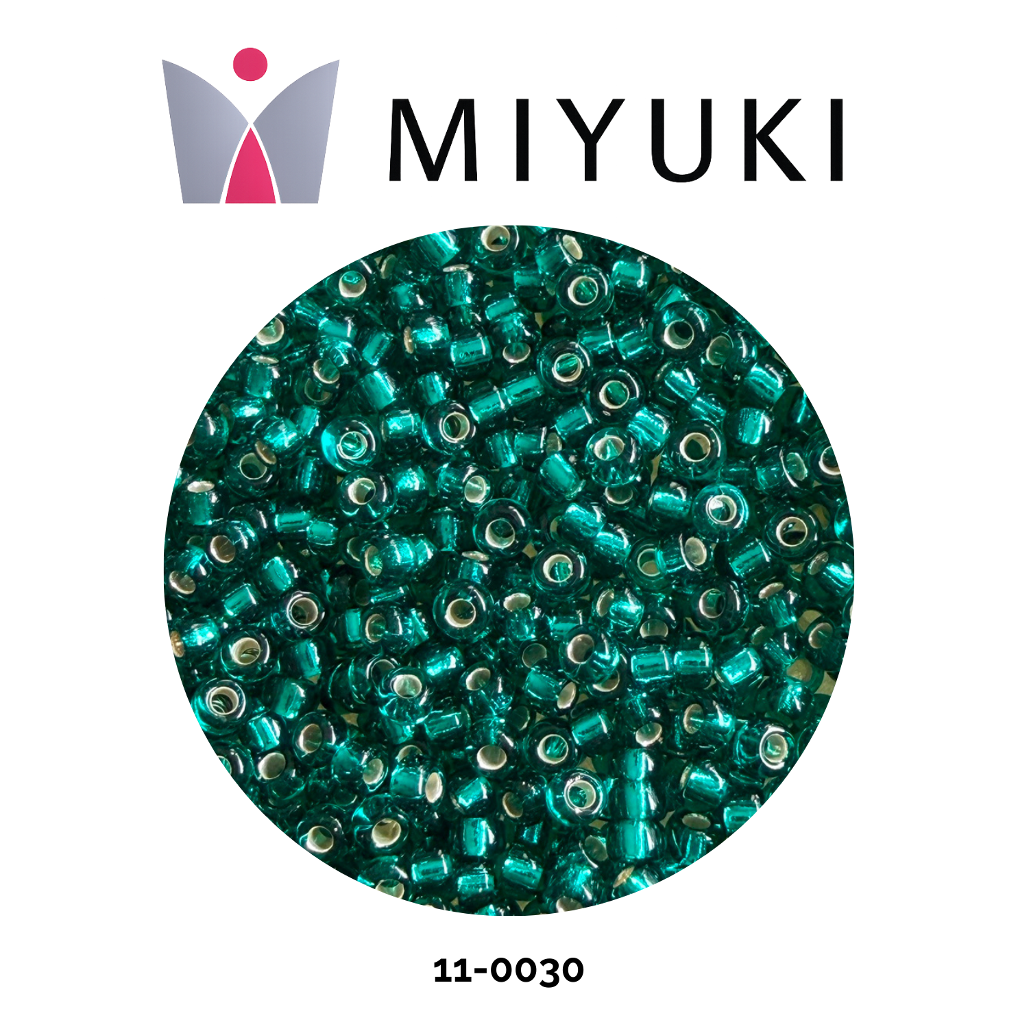 Miyuki Rocalla 11/0 11-0030 Silverlined Transparent Dark Teal Green 10g