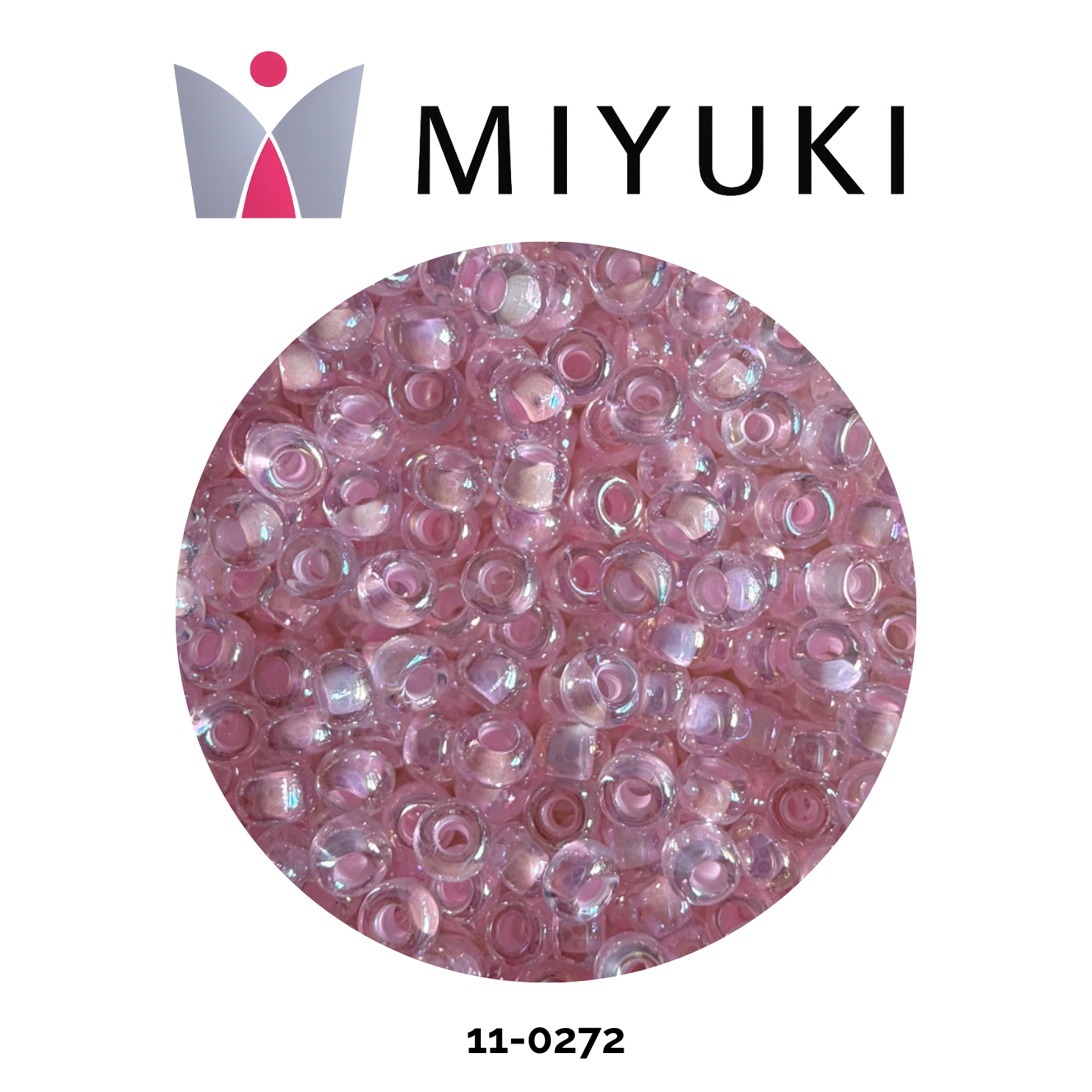 Miyuki Rocalla 11/0 11-0272 Pink Lined AB Crystal 10g