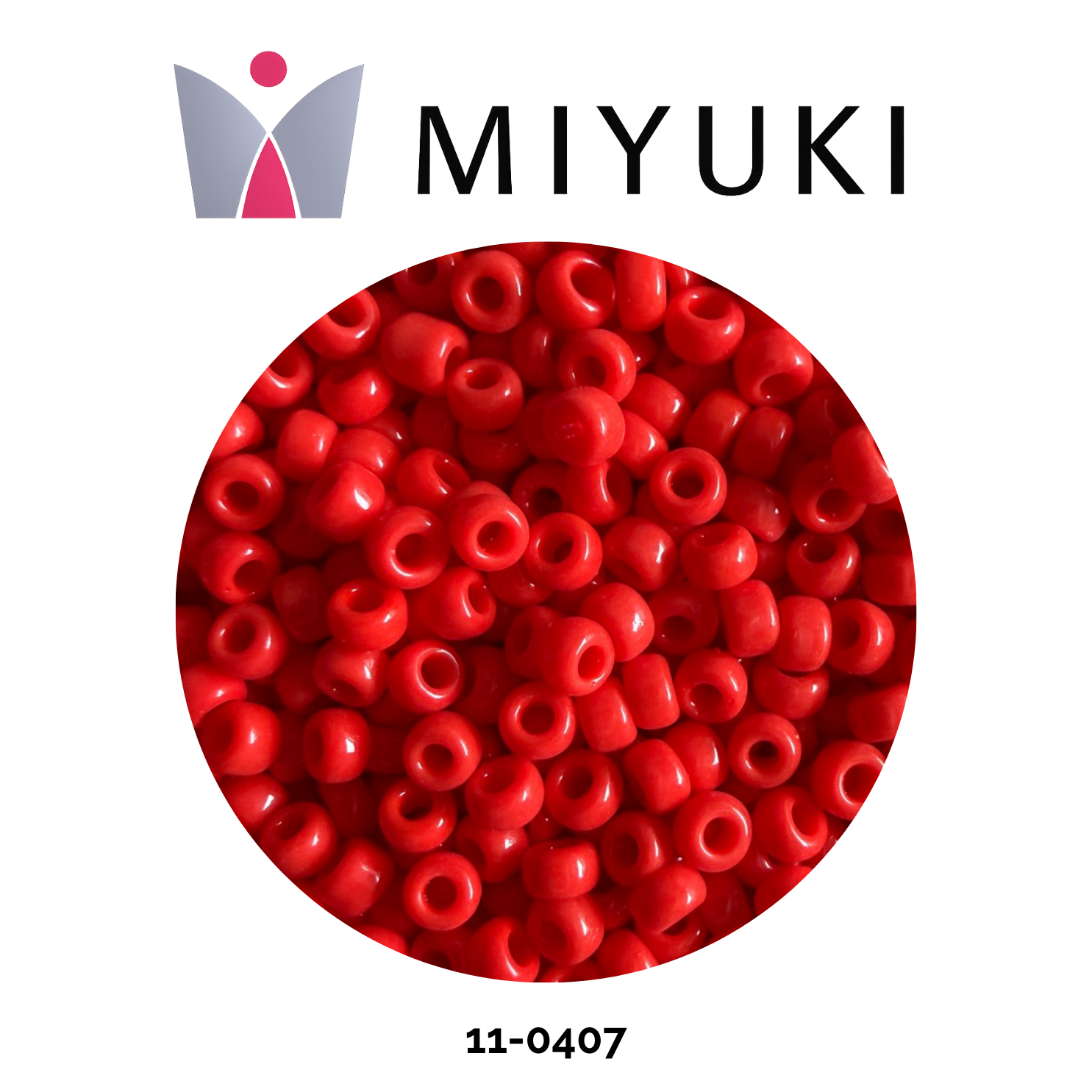 Miyuki Rocalla 11/0 11-0407 Opaque Vermilion Red 10g
