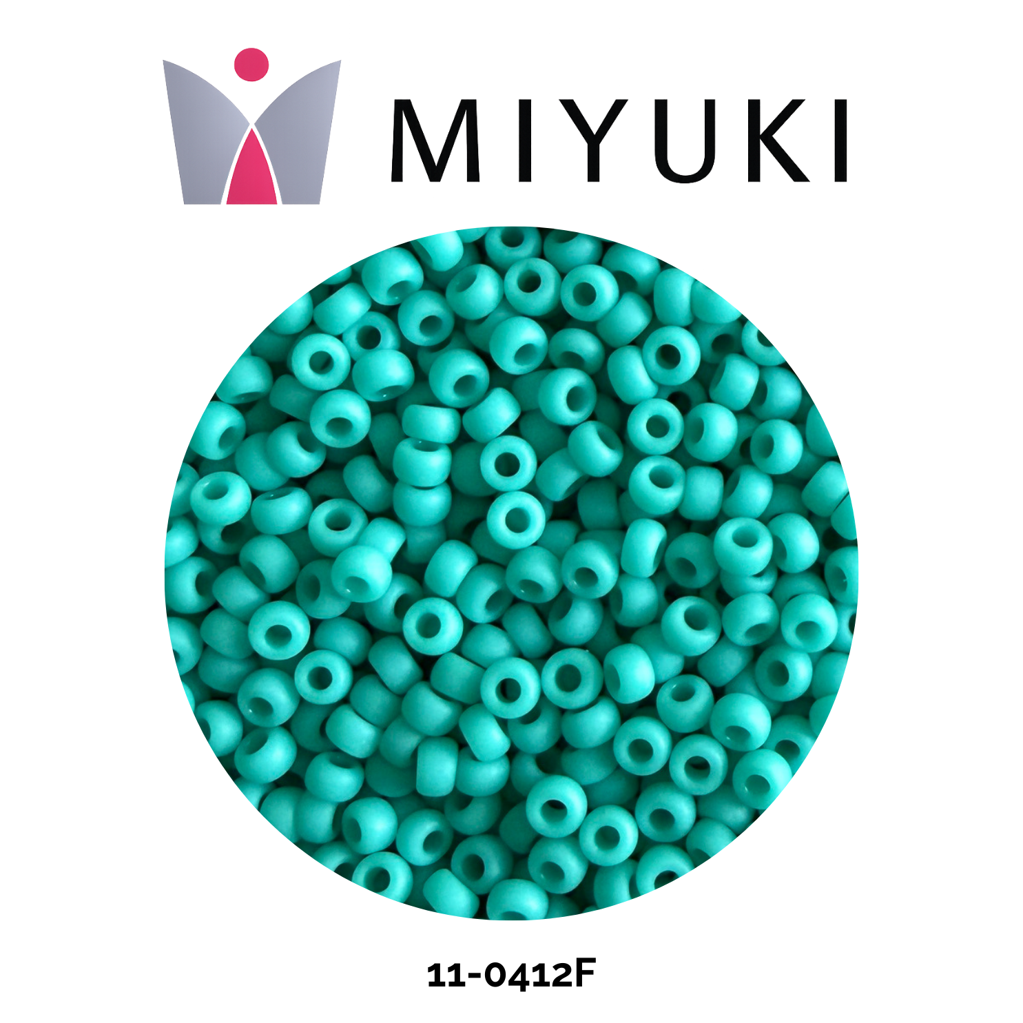 Miyuki Rocalla 11/0 11-0412F Opaque Matte Turquoise Green 10g