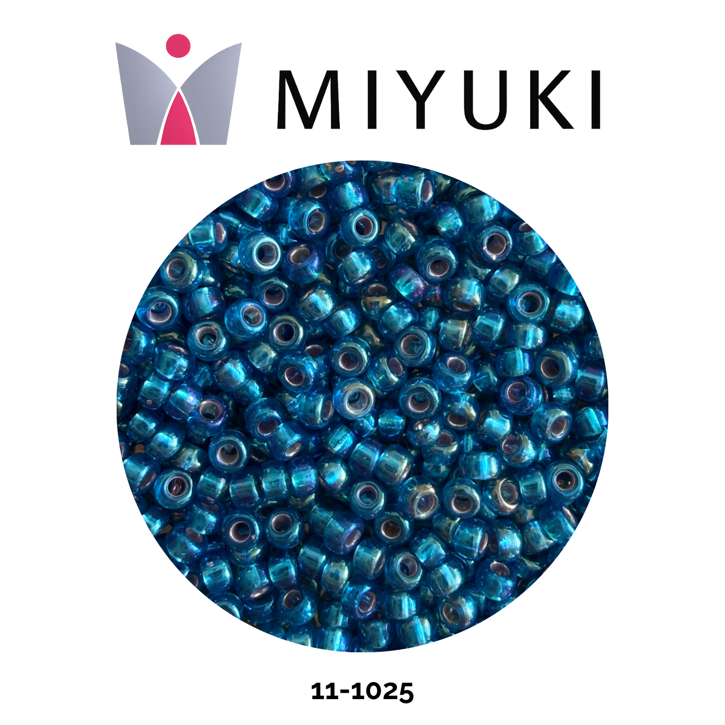 Miyuki Rocalla 11/0 11-1025 Silverlined AB Capri Blue 10g