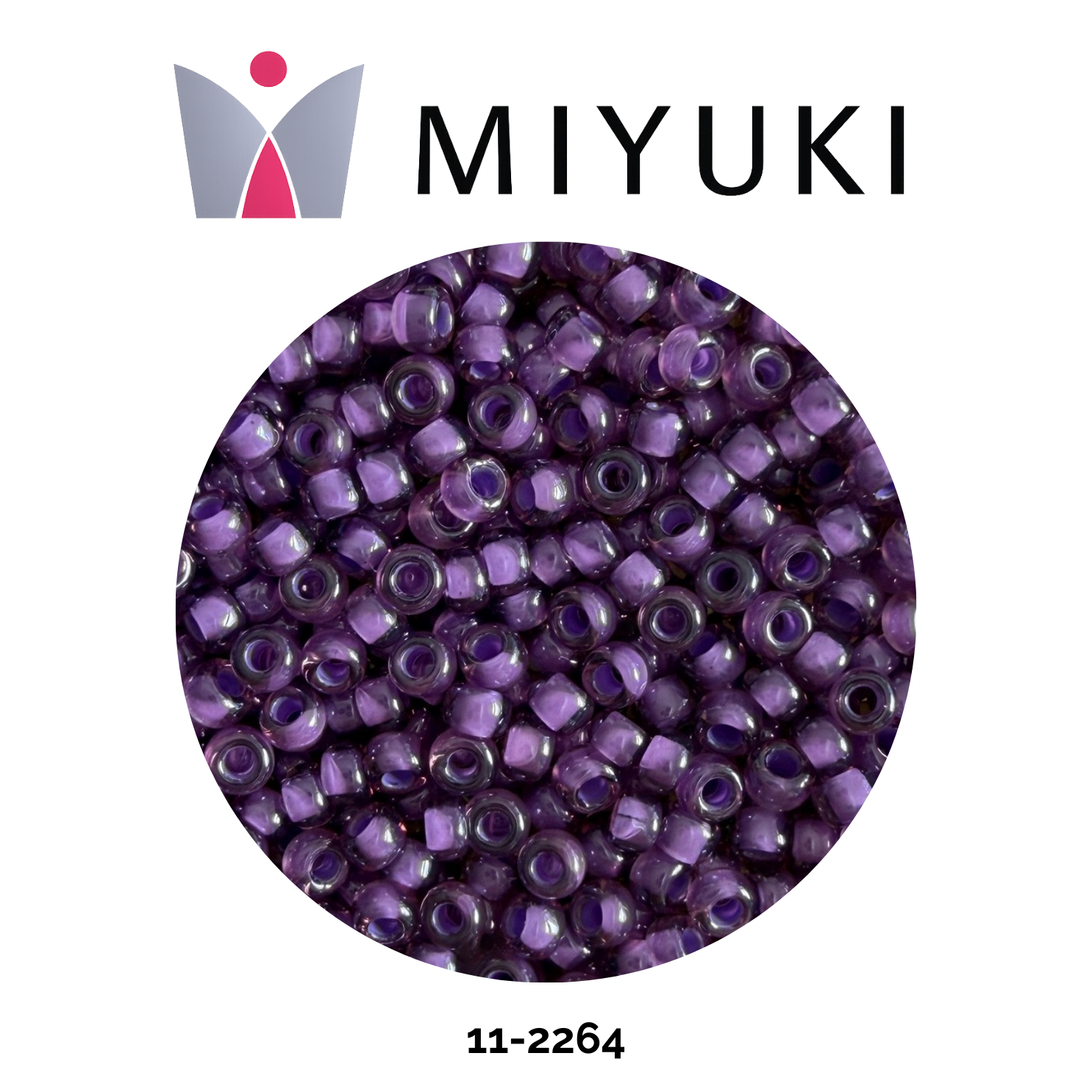 Miyuki Rocalla 11/0 11-2264 Fancy Lined Lavender Purple 10g