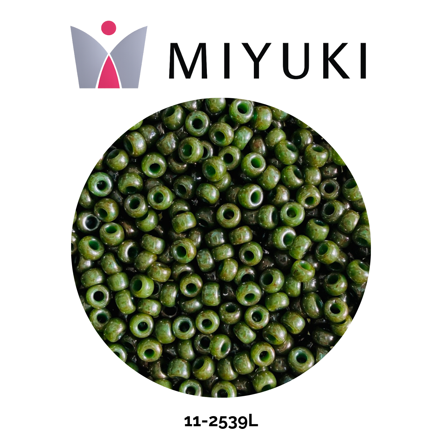 Miyuki Rocalla 11/0 11-2539L Opaque Luster Kaki Green 10g