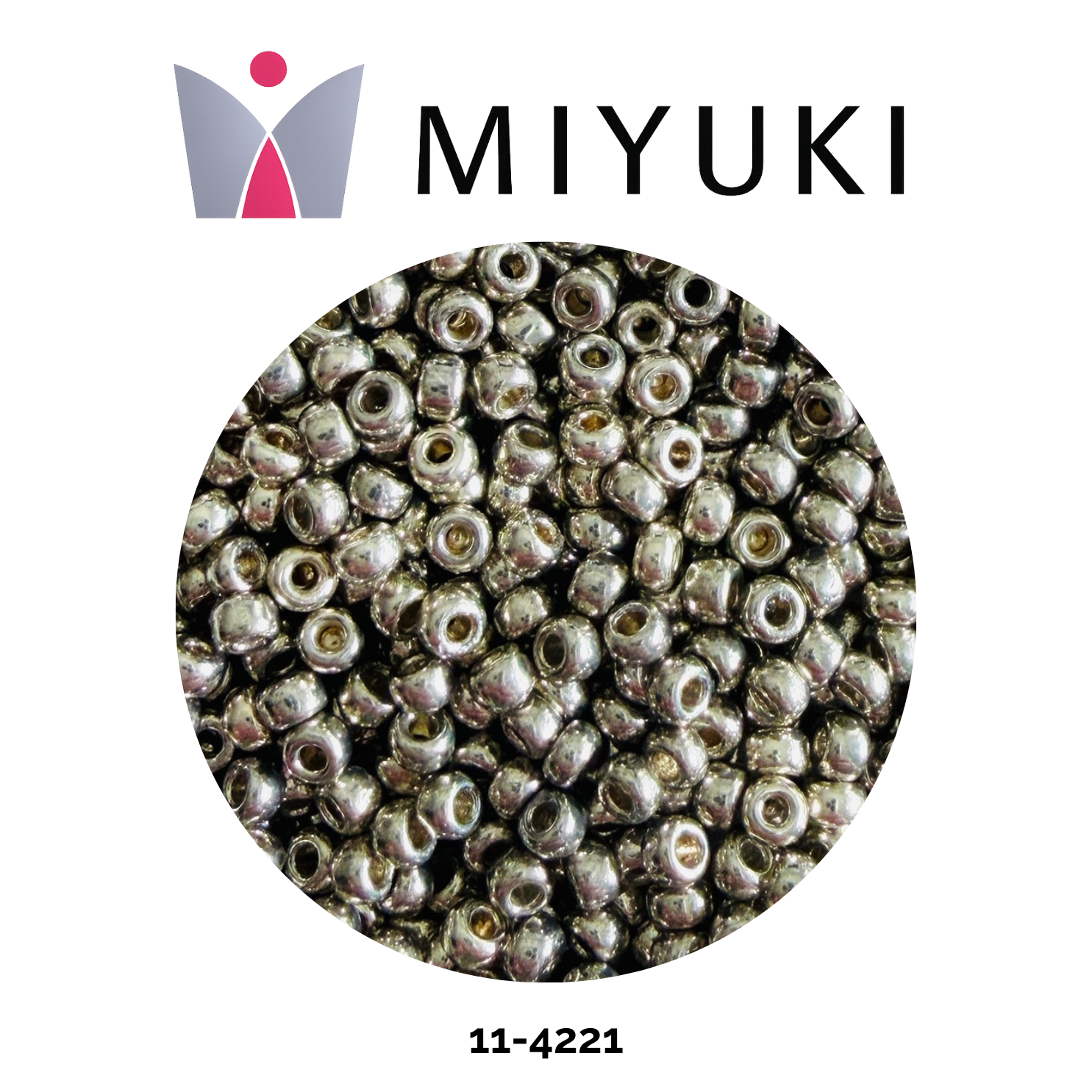Miyuki Rocalla 11/0 11-4221 Duracoat Galvanized Light Pewter Silver 10g