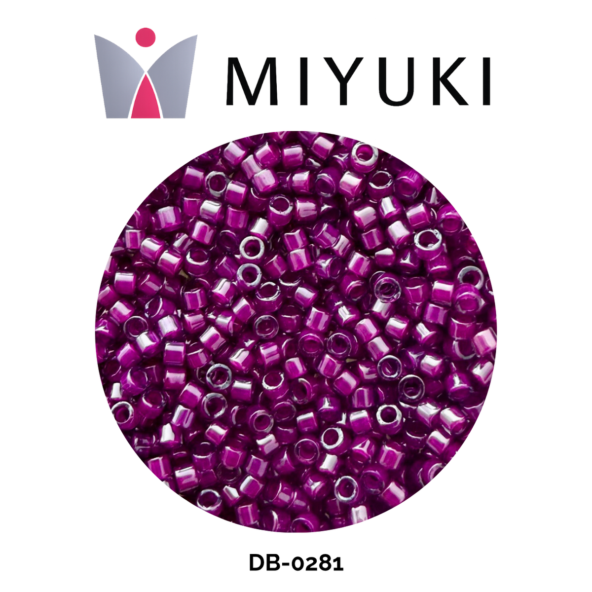 Miyuki Delica 11/0 DB0281 Luster Crystal Lined Fuchsia 5g