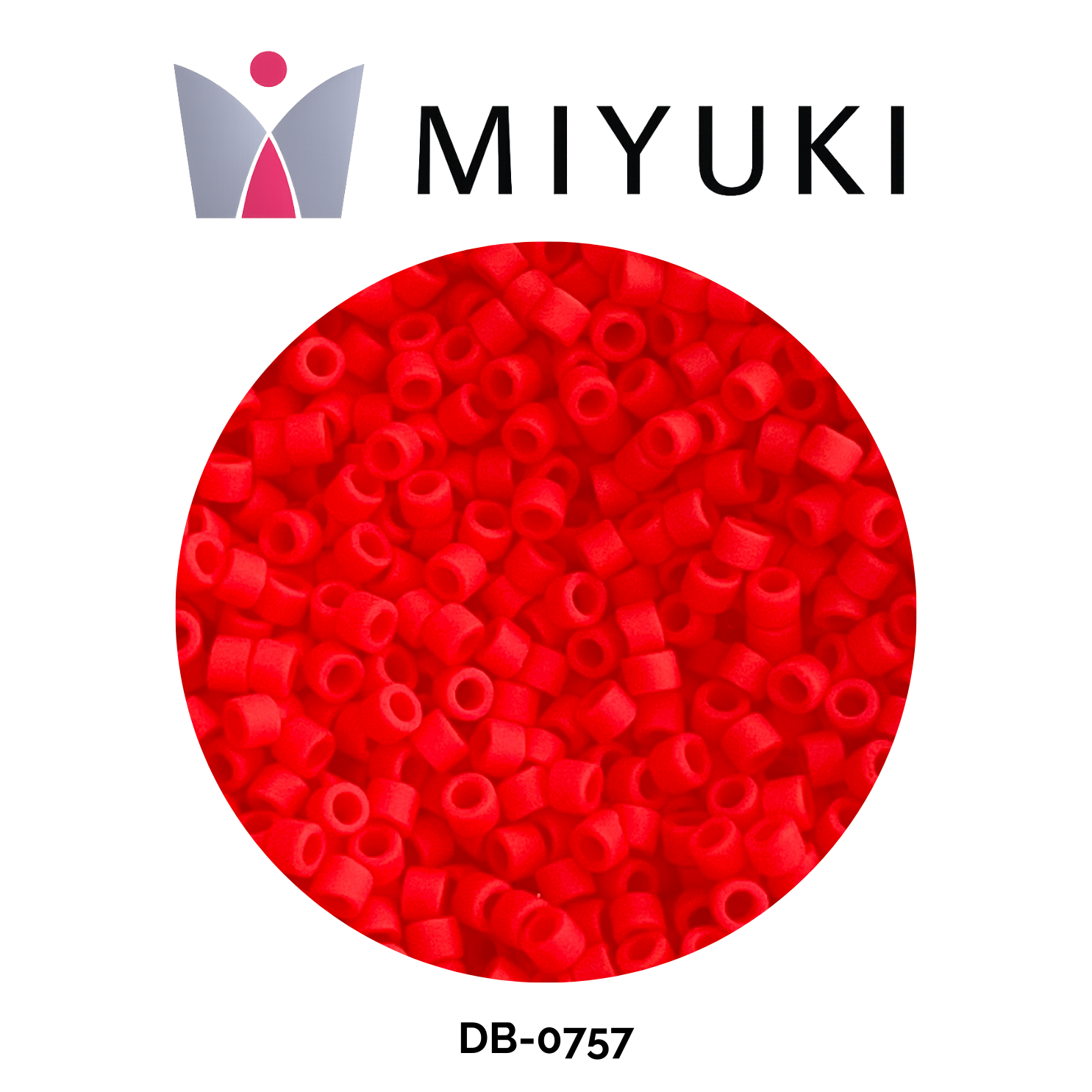 Miyuki Delica 11/0 DB0757 Opaque Matte Vermilion Red 5g