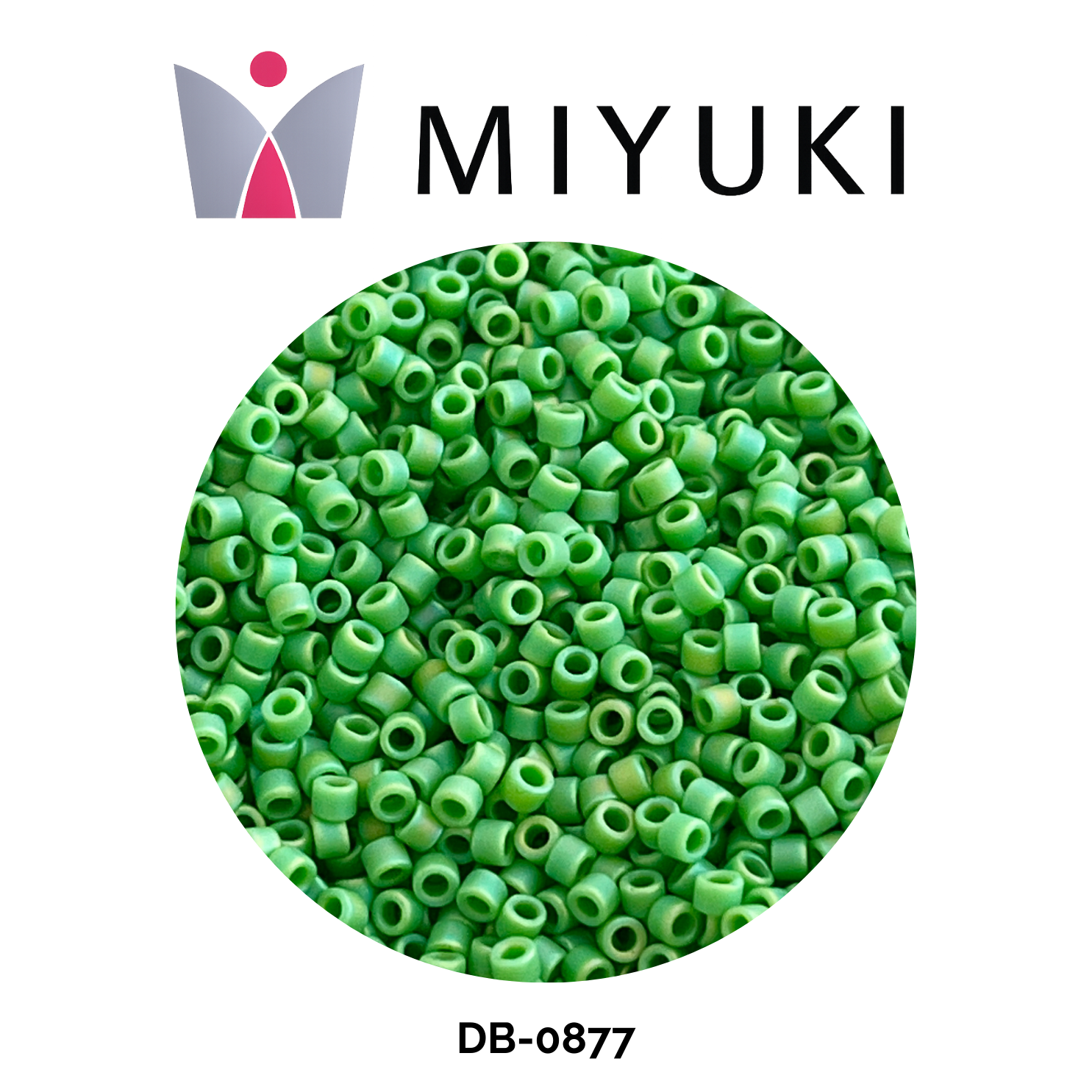Miyuki Delica 11/0 DB0877 Matte AB Opaque Green 5g