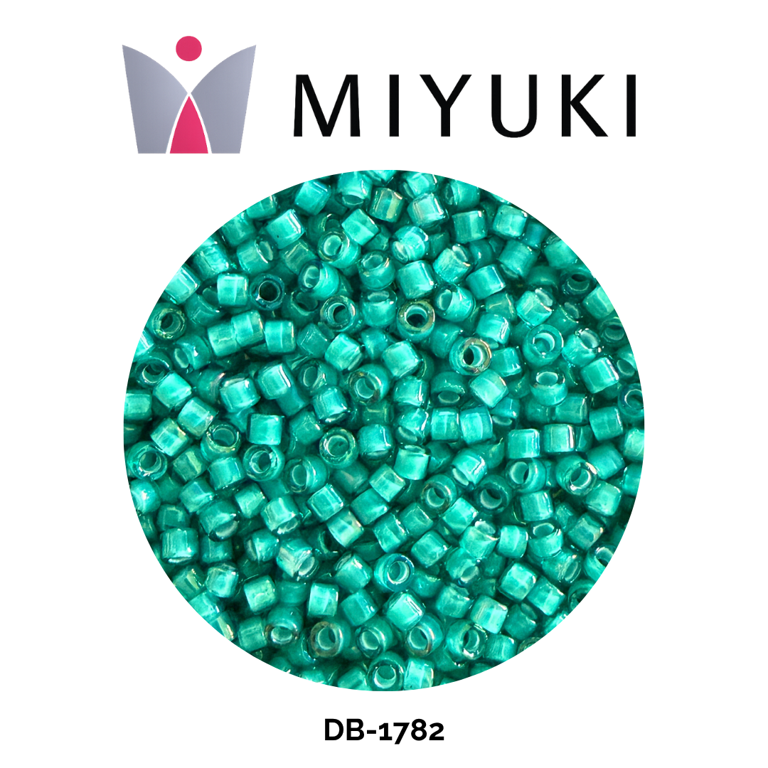 Miyuki Delica 11/0 DB1782 White Lined Teal AB 5g