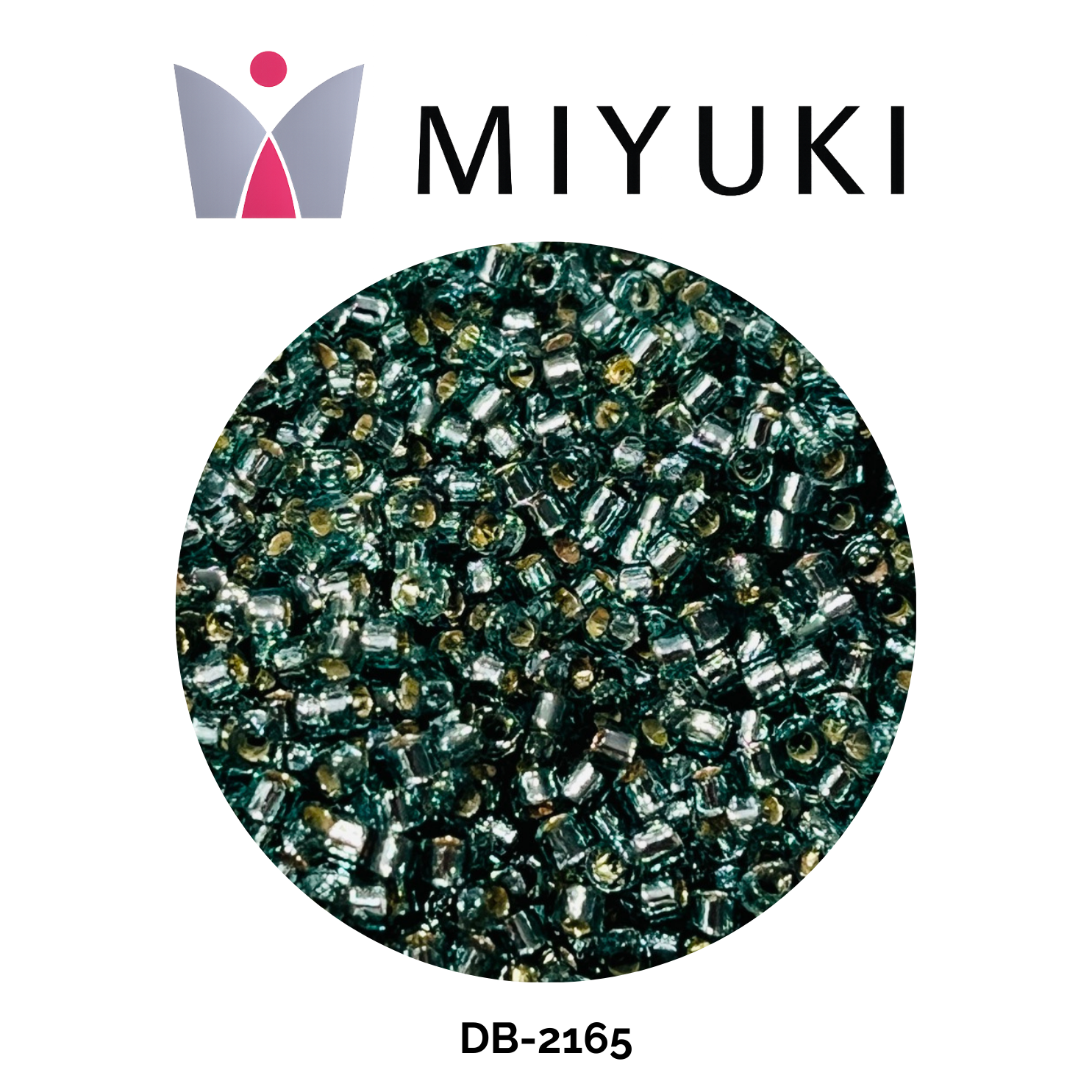 Miyuki Delica 11/0 DB2165 Duracoat Matte Silver Dark Seafoam 5g