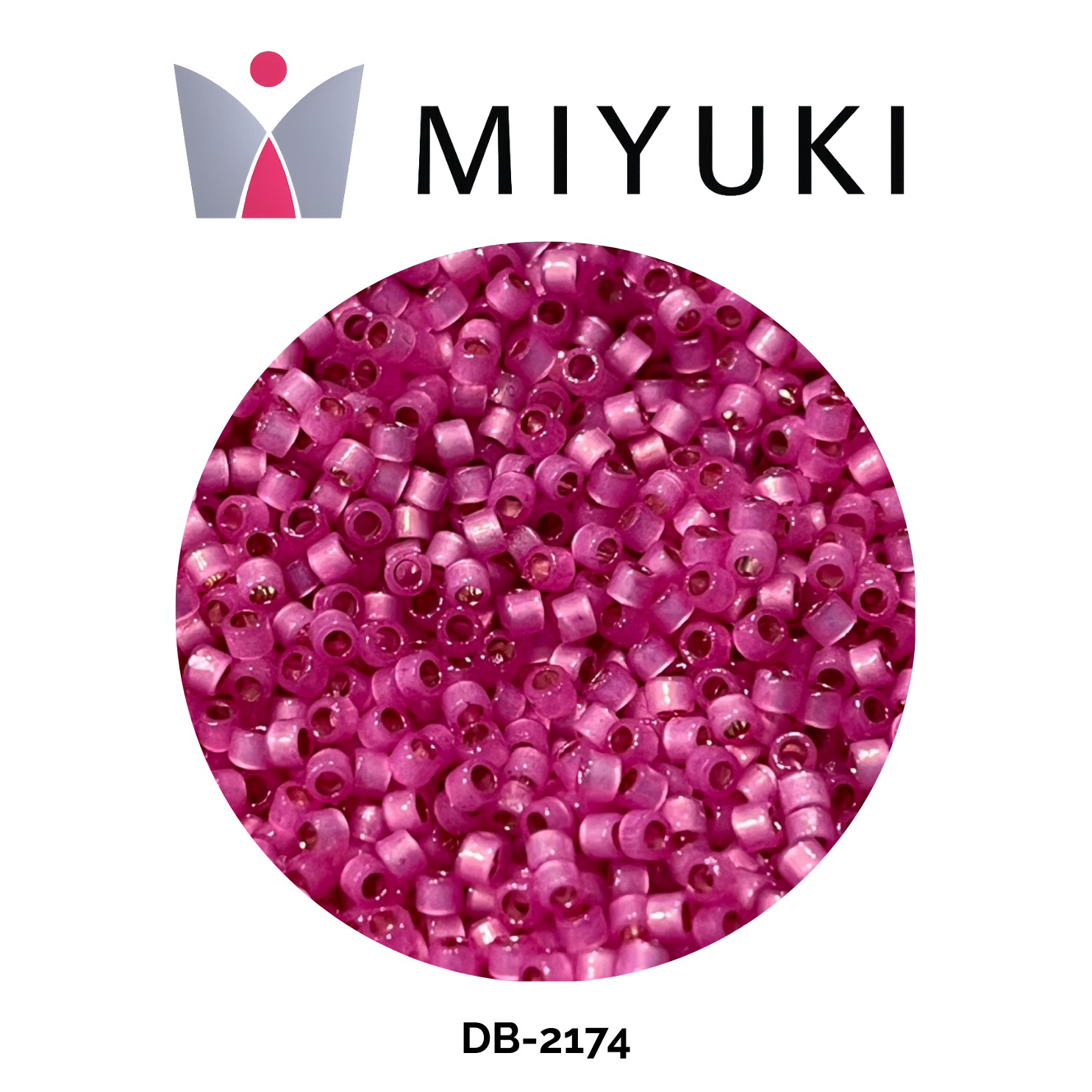 Miyuki Delica 11/0 DB2174 Duracoat Matte Silver Parfait Pink 5g