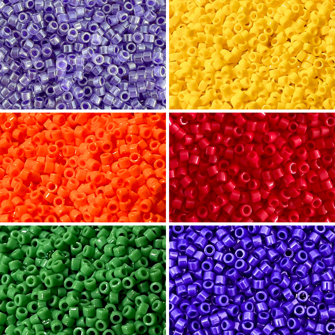Kit Delica 11/0 Miyuki Arcoíris Vivo | 6 Colores Pop 30g