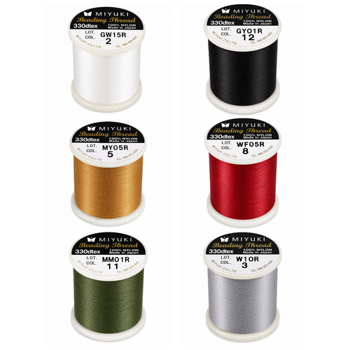 Kit Hilos Miyuki Esenciales para Mostacillas 6 Colores.