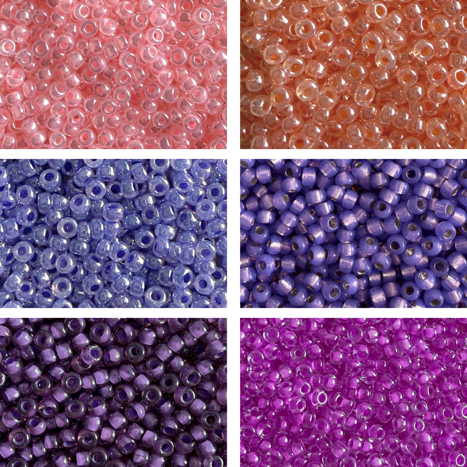 Kit Miyuki Rocalla 11/0 Rosas y Morados 6 Colores