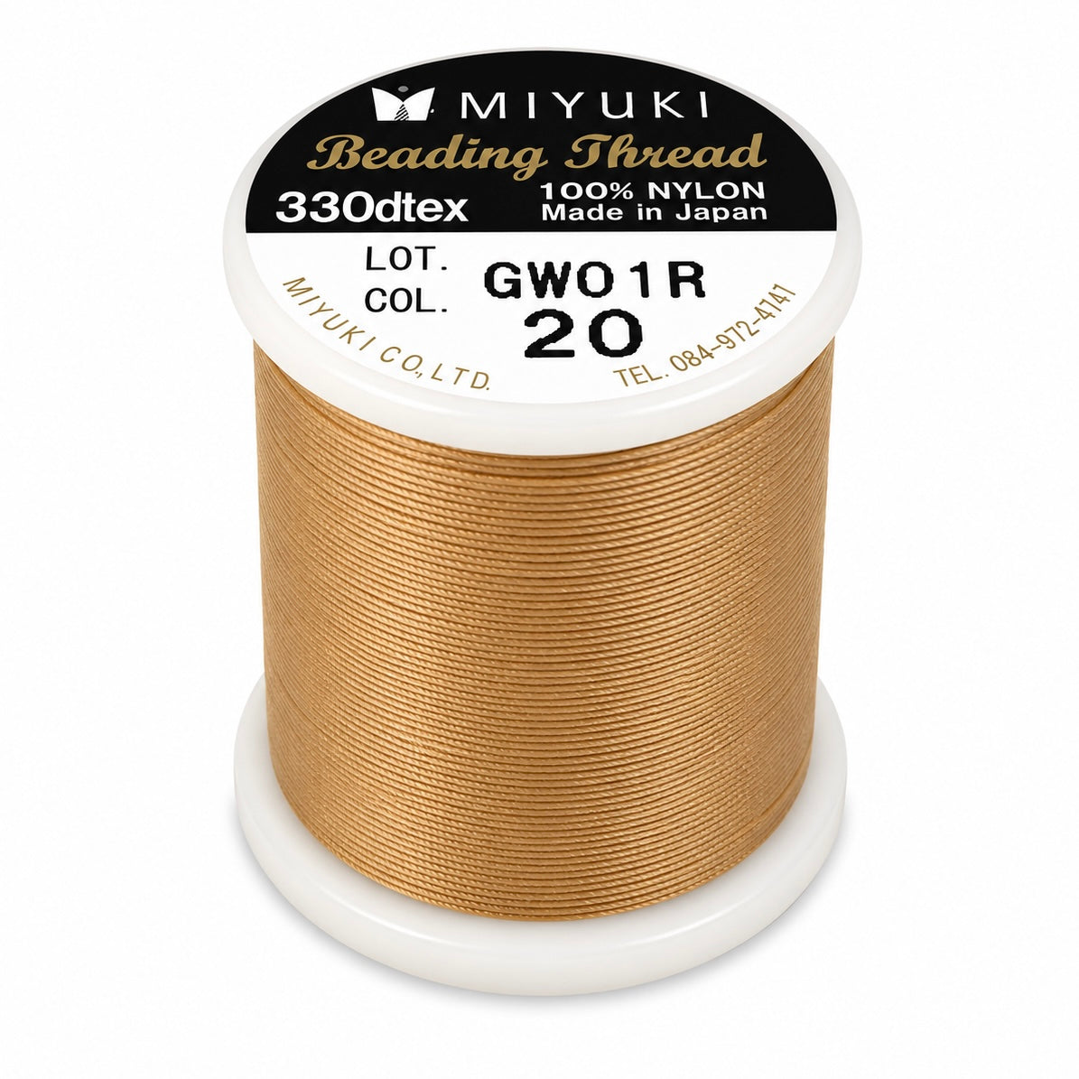 Hilo Dorado Champagne Miyuki N 20 Beading Thread para tejido con mostacillas Miyuki