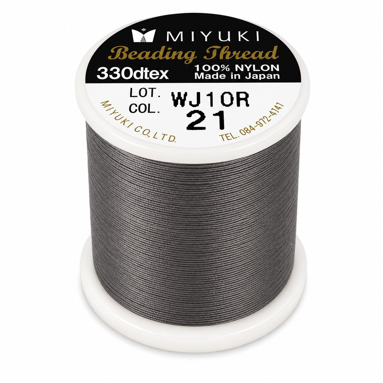 Hilo Gris Oscuro Miyuki N 02 Beading Thread para tejido con mostacillas Miyuki