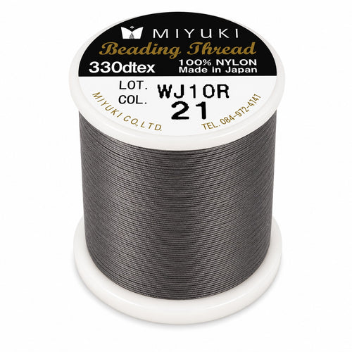 Hilo Gris Oscuro Miyuki N 02 Beading Thread para tejido con mostacillas Miyuki
