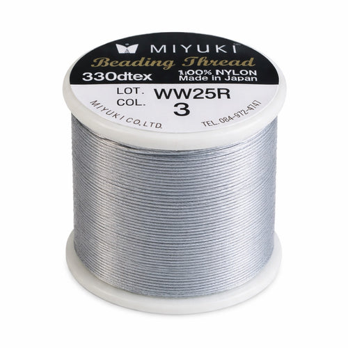 Hilo Plateado Miyuki N 03 Beading Thread para tejido con mostacillas Miyuki