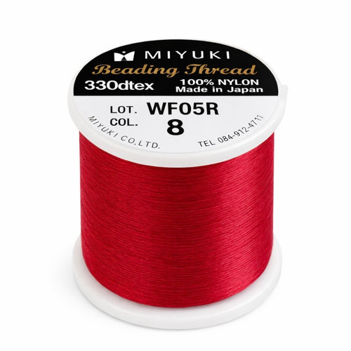 Hilo Rojo Miyuki N 08 Beading Thread para tejido con mostacillas Miyuki